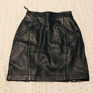 Bagatelle black leather high waisted skirt 7